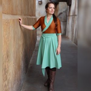 Elhoffer design Star Wars retired “Galactic Asset” Grogu  disneybound wrap dress